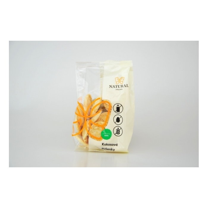 Sušenky kokosové bez lepku, vajec a mléka - Natural 150g Sušenky kokosové bez lepku, vajec a mléka - Natural 150g
