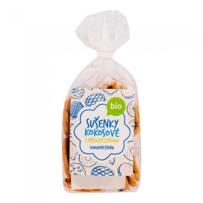 Sušenky kokosové s příchutí citronu 175 g BIO COUNTRY LIFE Sušenky kokosové s příchutí citronu 175 g BIO COUNTRY LIFE
