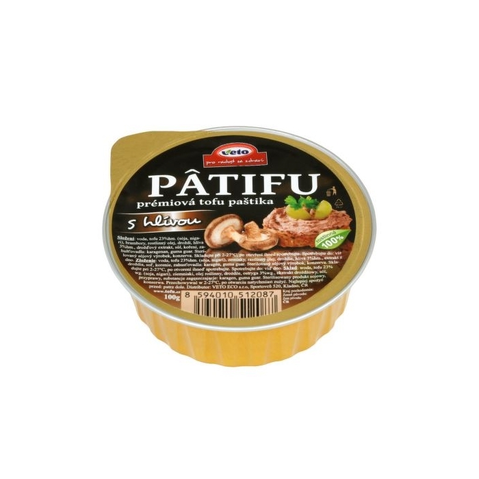 Paštika PATIFU s hlívou 100 g VETO ECO Paštika PATIFU s hlívou 100 g VETO ECO