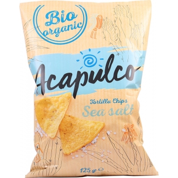 Bio tortilla chipsy mořská sůl 125 g Acapulco